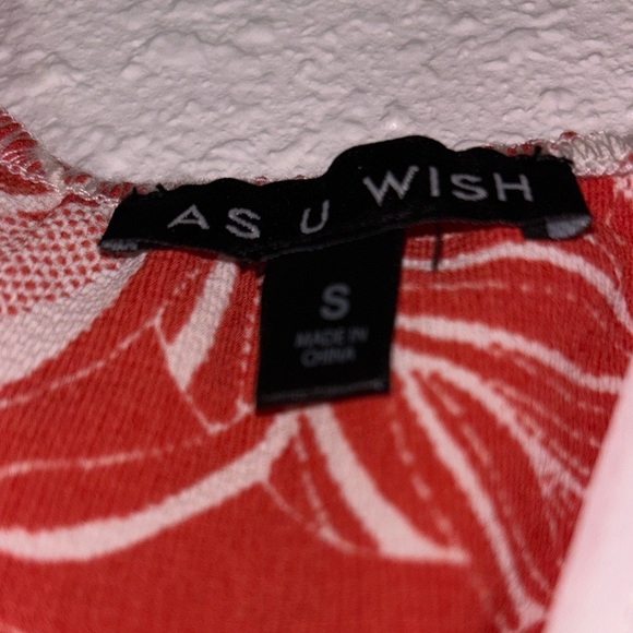 As U Wish Red and White Patterned Dress - Picture 2 of 2